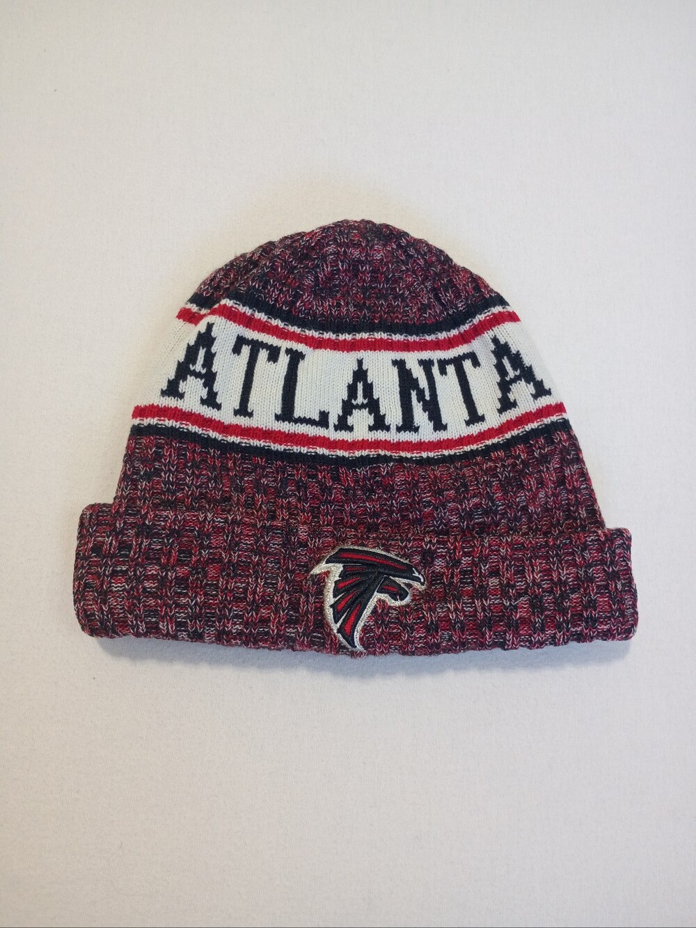 Atlanta Falcons New Era NFL Cold Weather Cuffed Knit Beanie Striped Hat Mens OSF